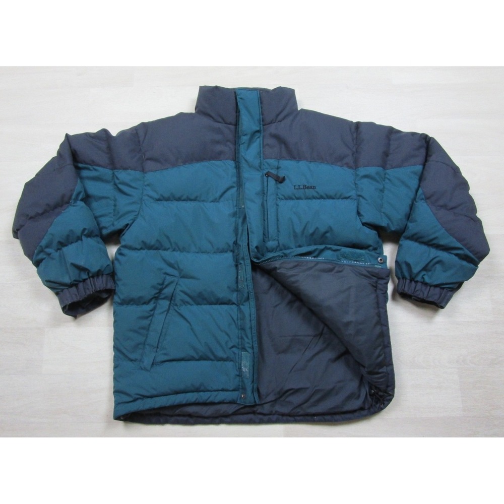 Vintage Y2K LL Bean Goose Down Puffer Jacket Men's (M) Colorblock Parka Coat